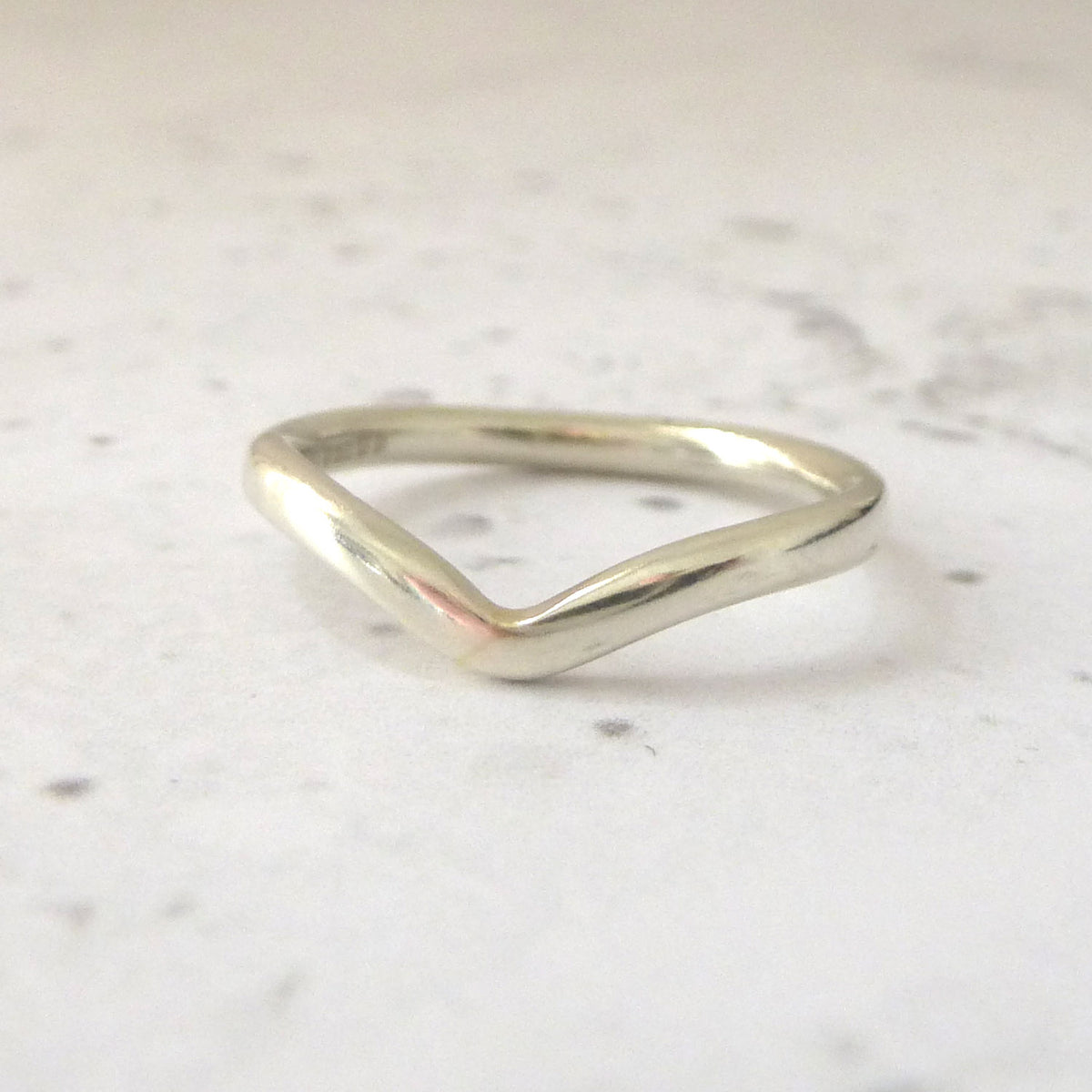 White Gold Wishbone Ring