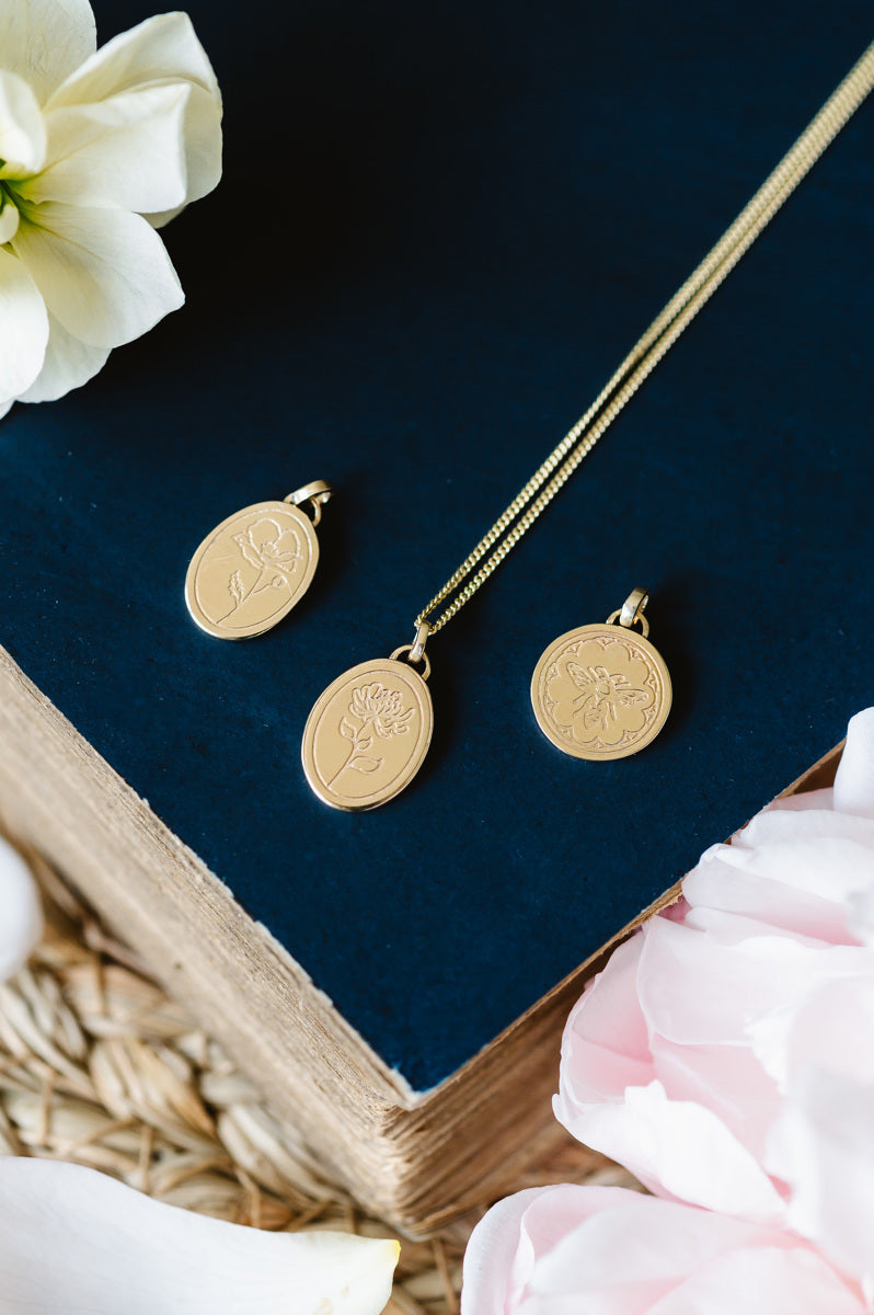 Bee or Beetle Necklace - Solid 9ct Gold - MTO