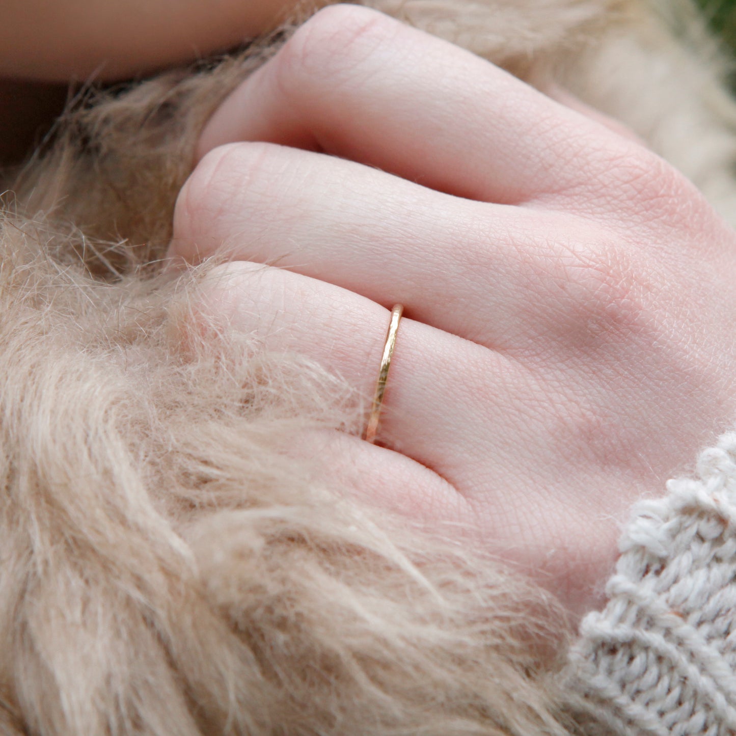 Hammered Ring - 9ct Rose Gold - 1.5mm