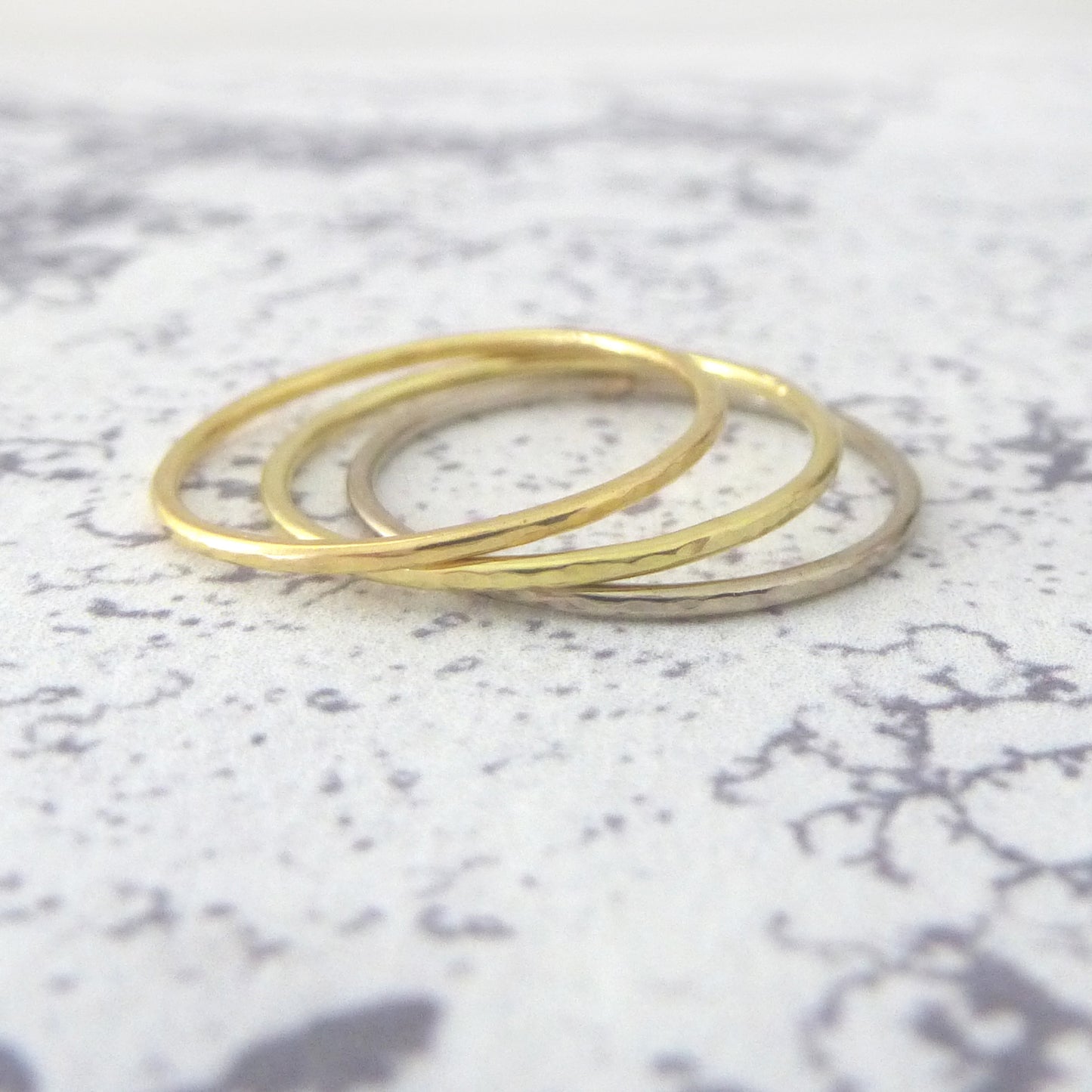 Thin gold ring - 18ct white gold