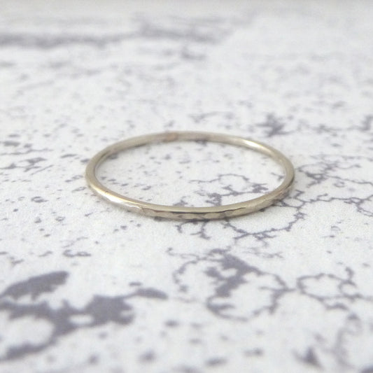 Thin Gold Midi Ring - 18ct White Gold