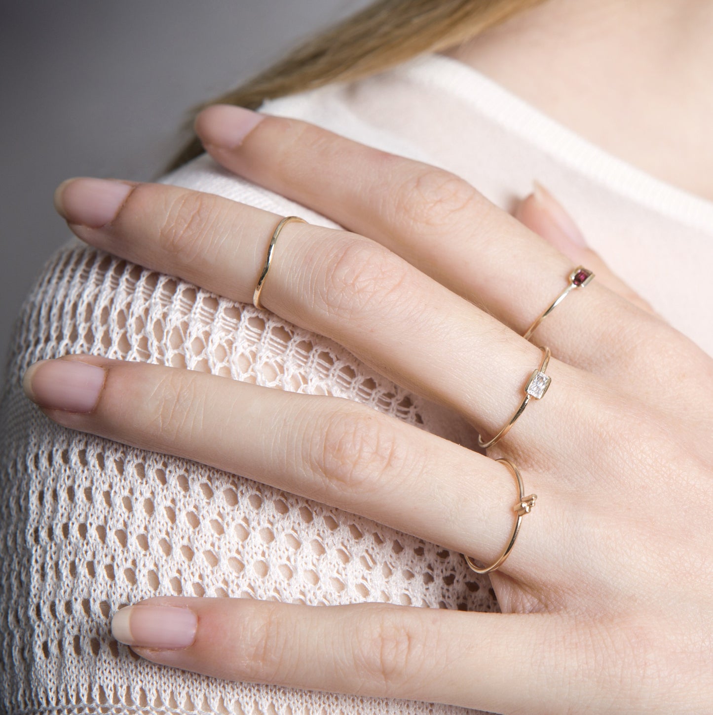 Thin Gold Midi Ring - 18ct Yellow Gold