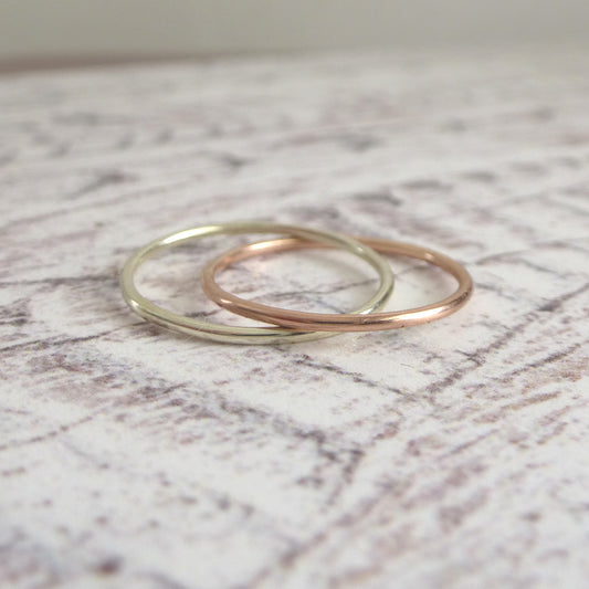 Thin Gold Joined Bands - 9ct Gold