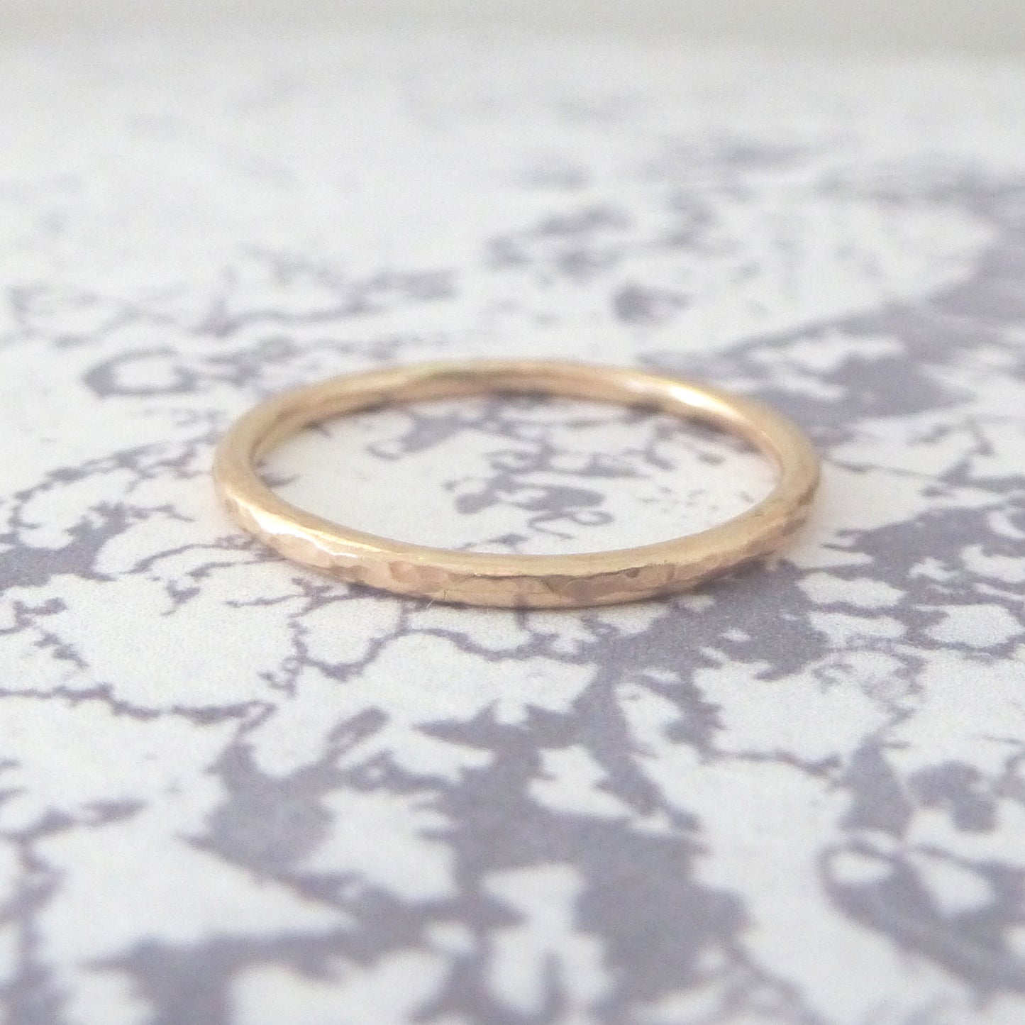 Hammered Ring - 9ct Rose Gold - 1.5mm