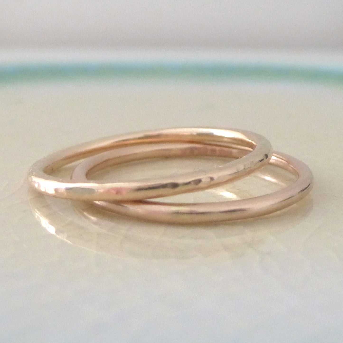 Hammered Ring - 9ct Rose Gold - 1.5mm