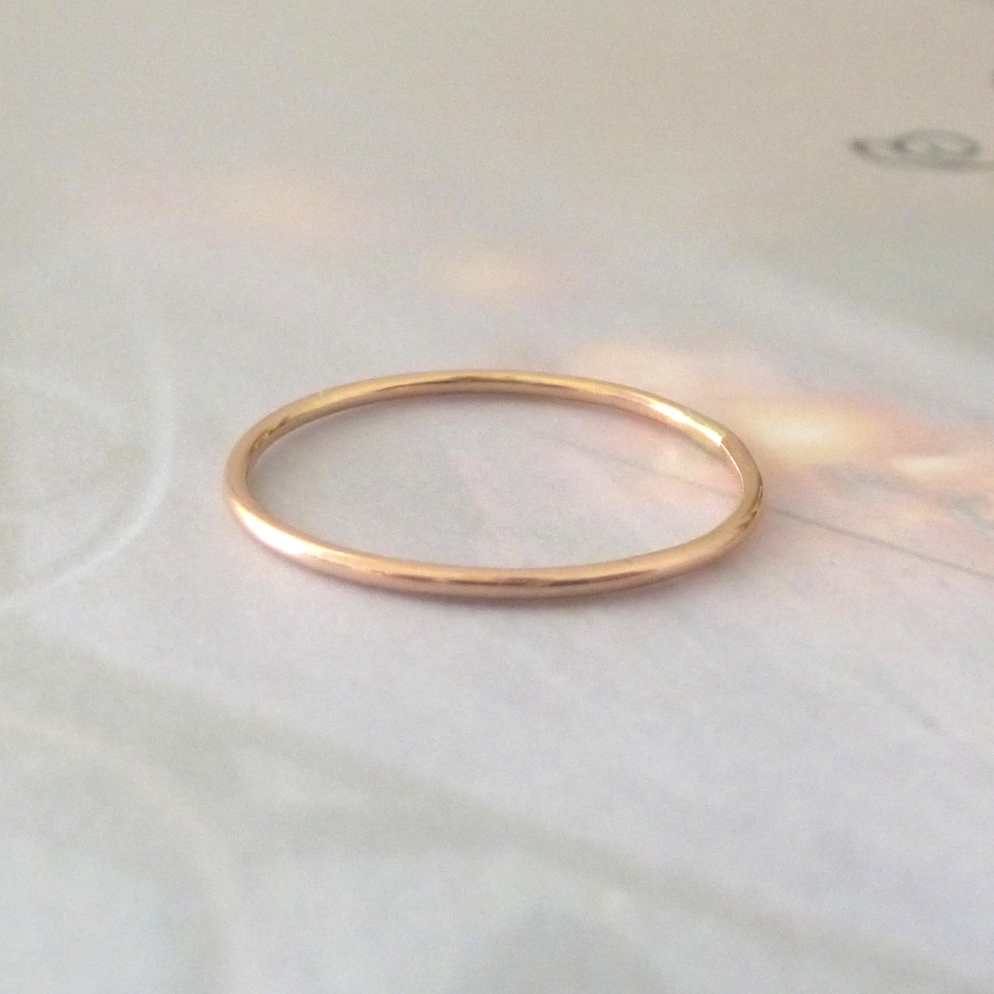 Thin Gold Midi Ring - 9ct Rose Gold