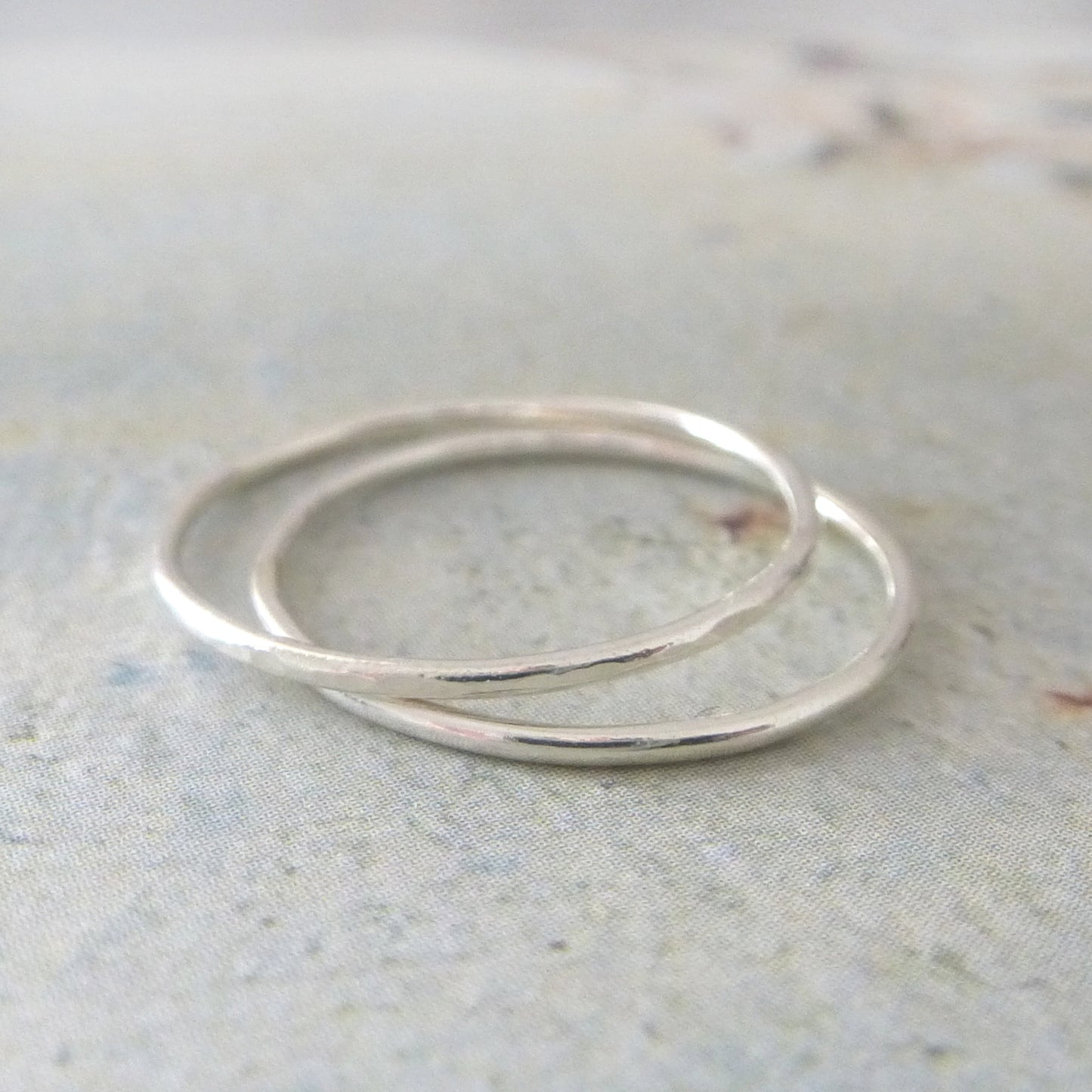 Thin smooth gold ring - 9ct white gold