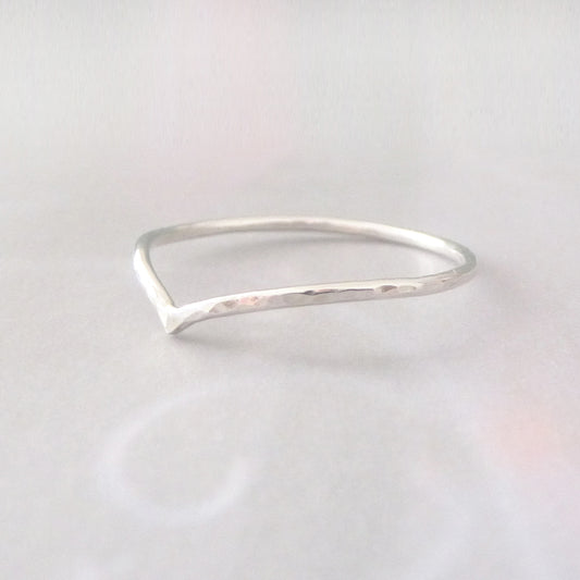 Thin Wishbone Sterling Silver Midi Ring