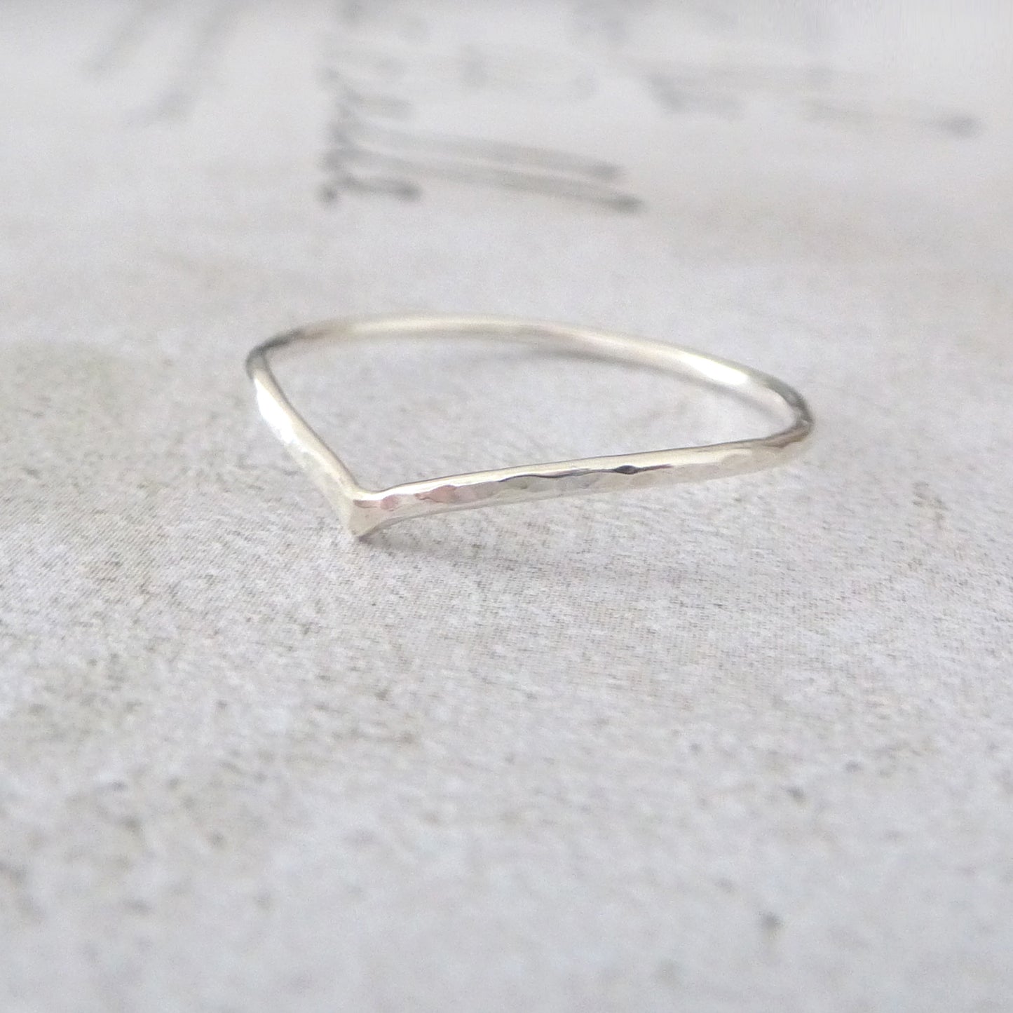 Thin Wishbone Sterling Silver Midi Ring