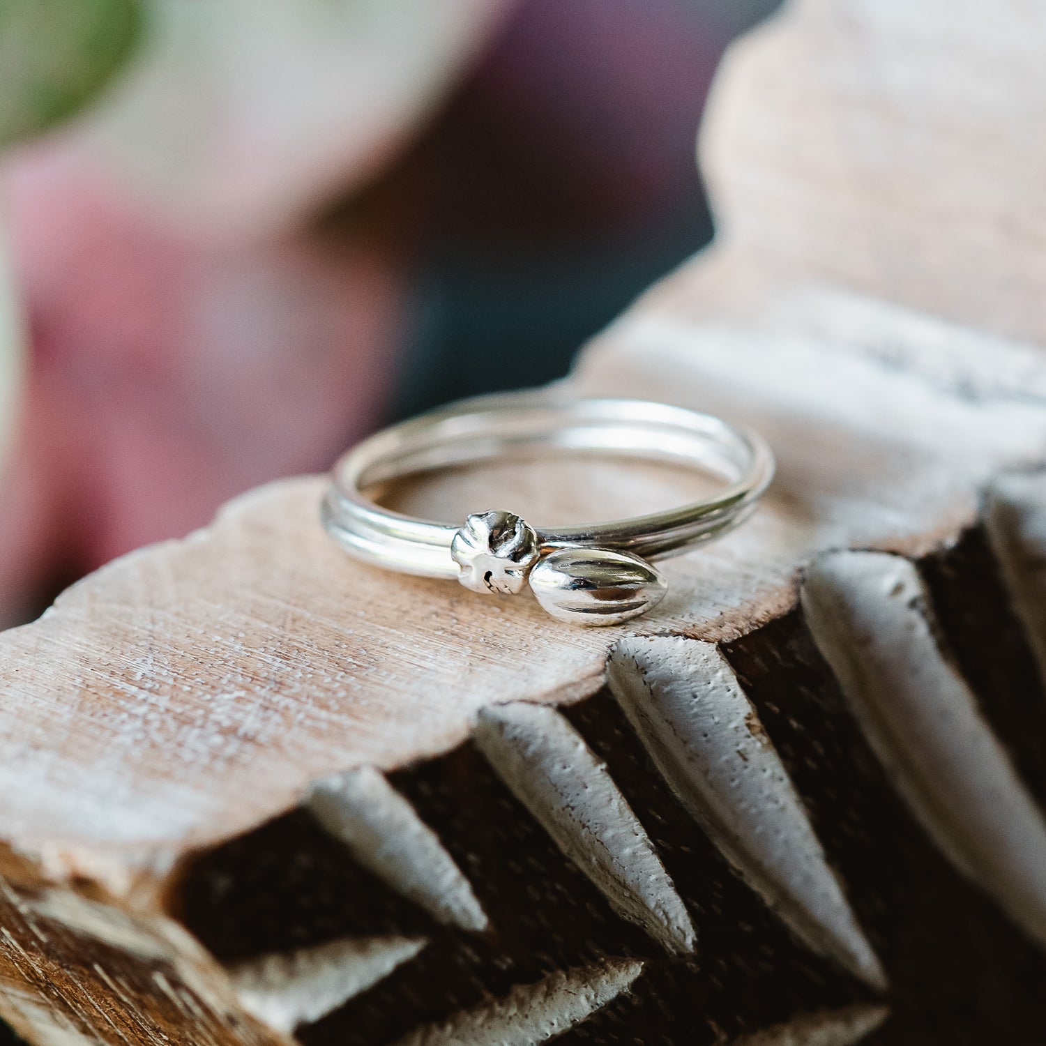 Set of stacking rings in recycled silver