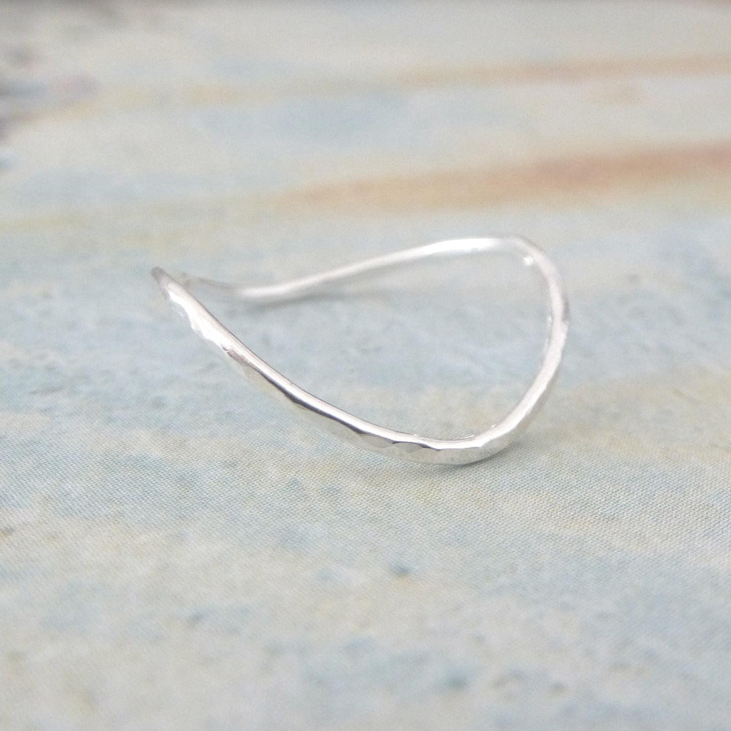 Thin Rocking Wishbone Sterling Silver Ring