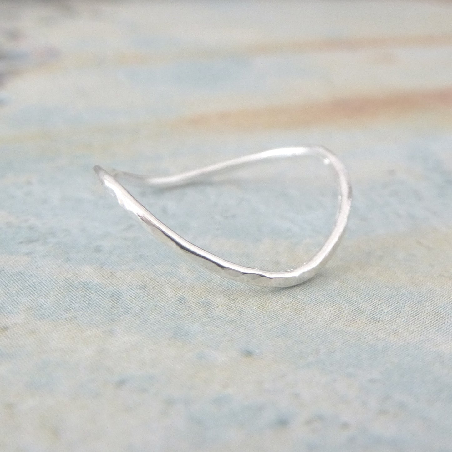 Skinny Rocking Wishbone Sterling Silver Ring