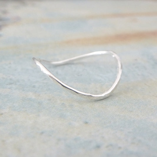 Thin Rocking Wishbone Sterling Silver Ring