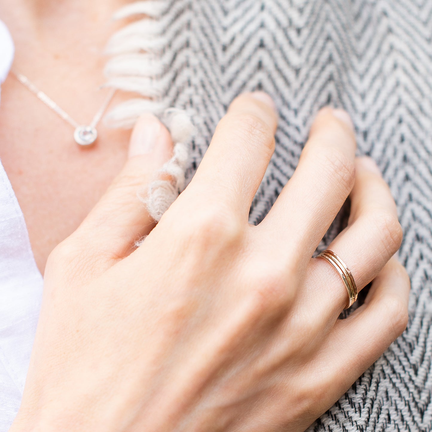 Thin Gold Rings - 9ct Gold - Set of 3