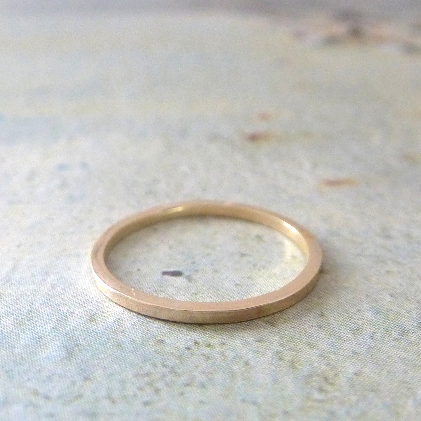 Thin square gold ring - 9ct yellow gold