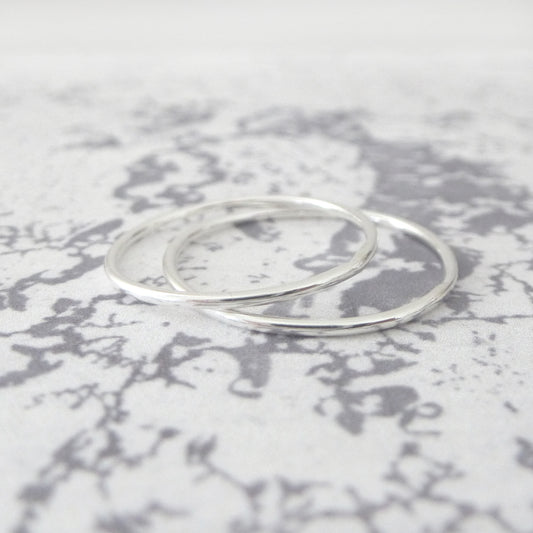 Thin Smooth Silver Ring - Sterling silver