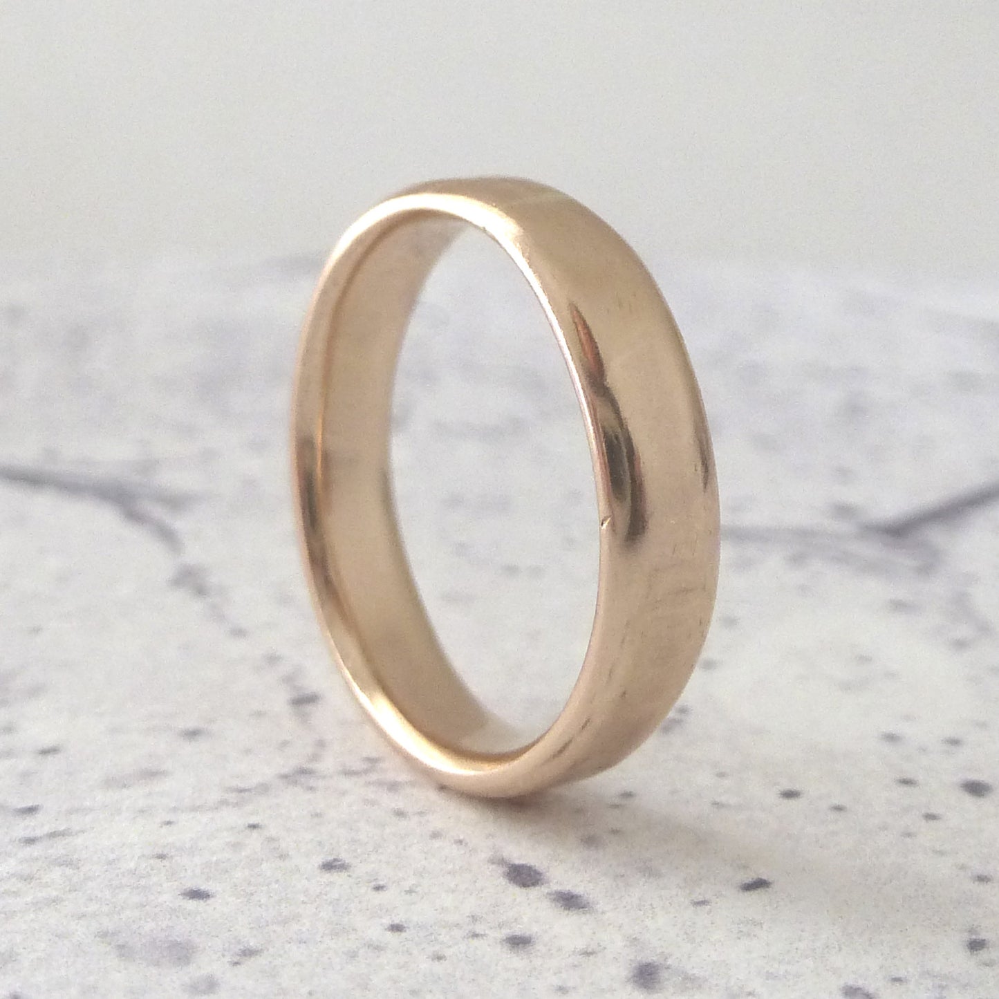 Slim handmade wedding band, 9ct rose gold, 100% recycled gold