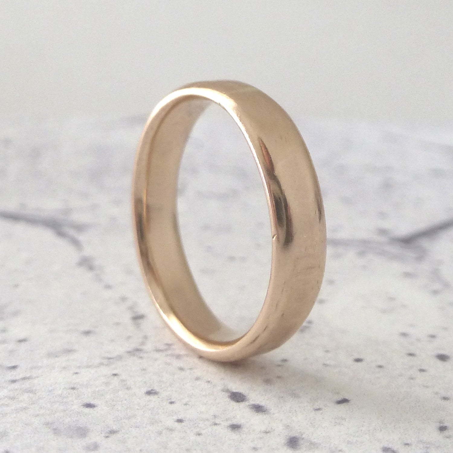 Slim handmade wedding band, 9ct rose gold, 100% recycled gold