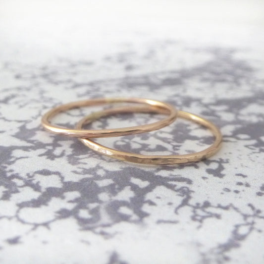 Thin Gold Midi Ring - 9ct Rose Gold