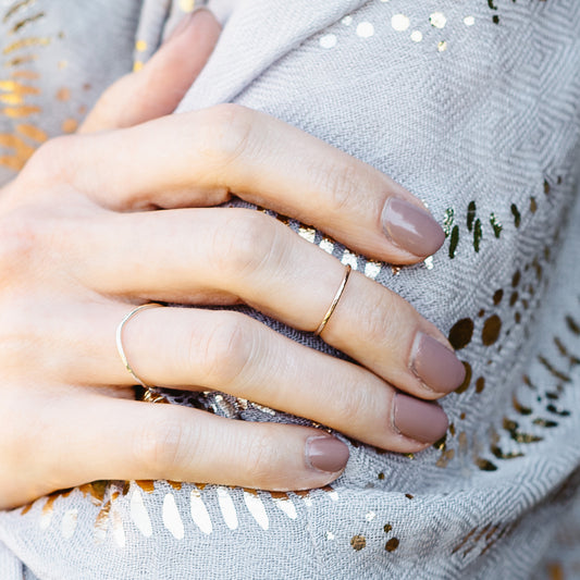 Thin Gold Midi Ring - 9ct Yellow Gold