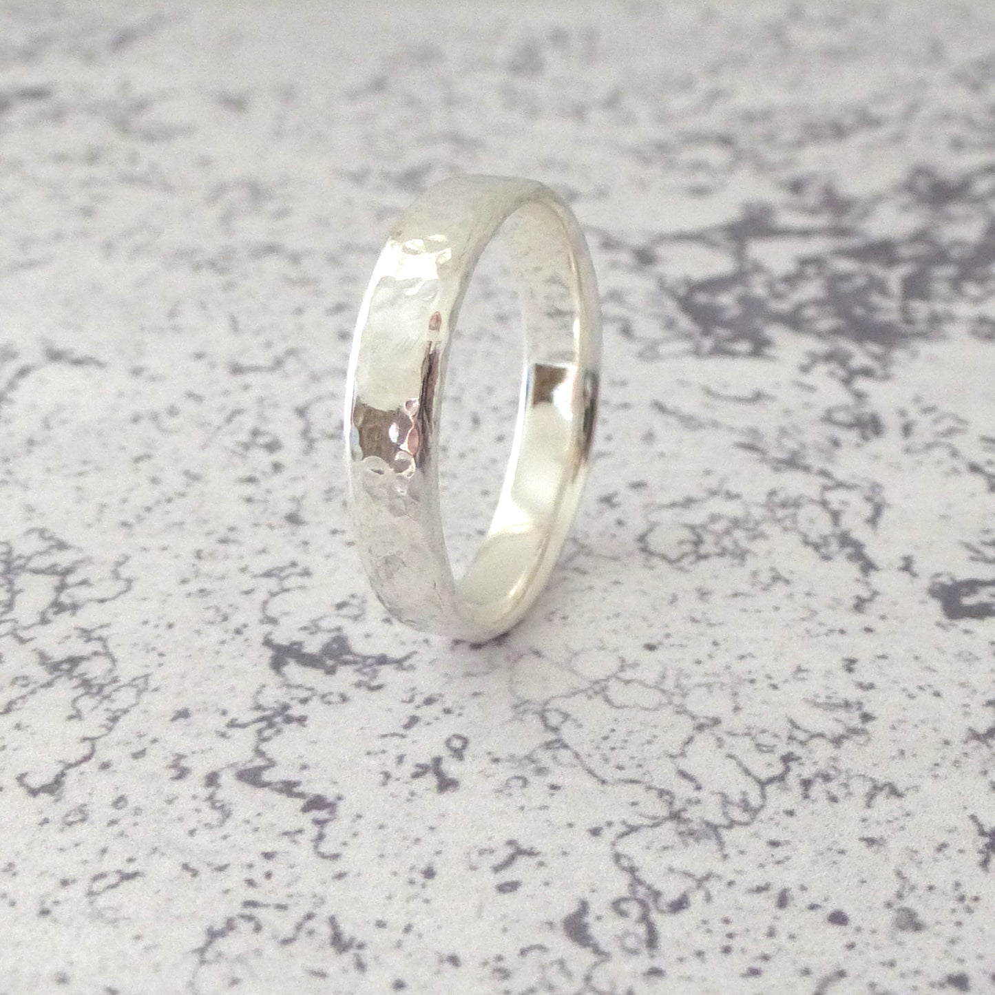 5mm hammered sterling silver ring