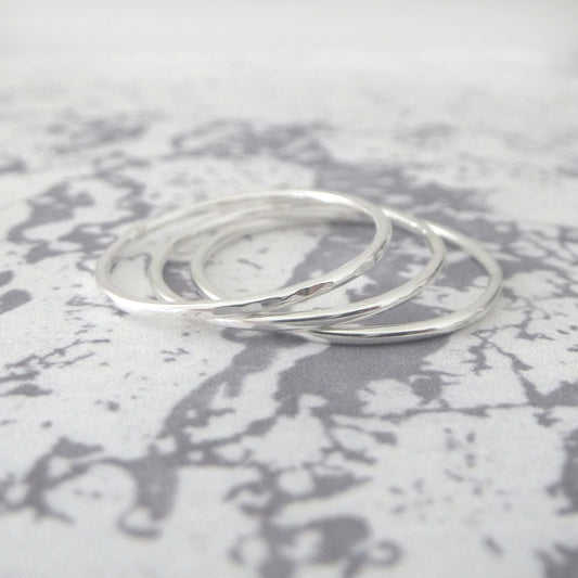 Skinny Band Rings - Sterling silver - Set of 3