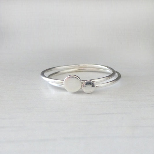 Orbit Sterling Silver Rings - set of 2