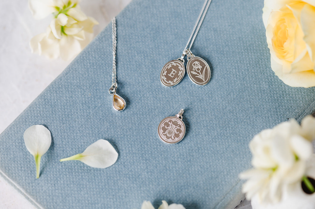 Birth Flower Necklaces - Silver