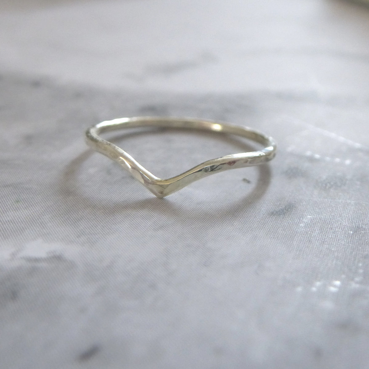 White Gold Wishbone Ring