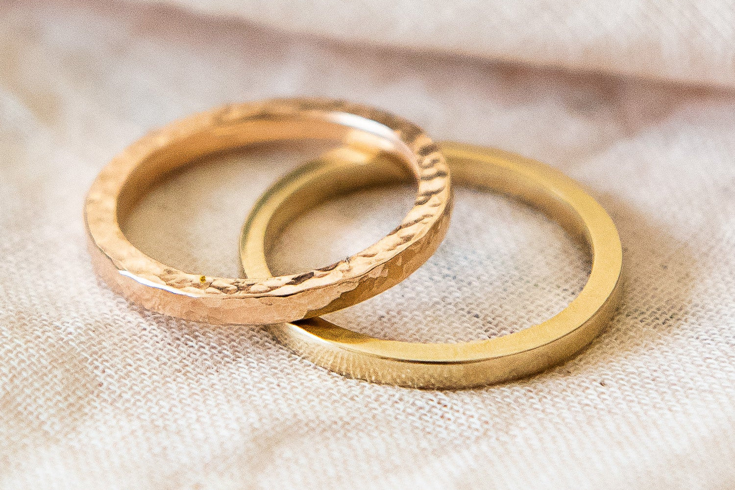 Handmade wedding bands in recycled 9ct gold
