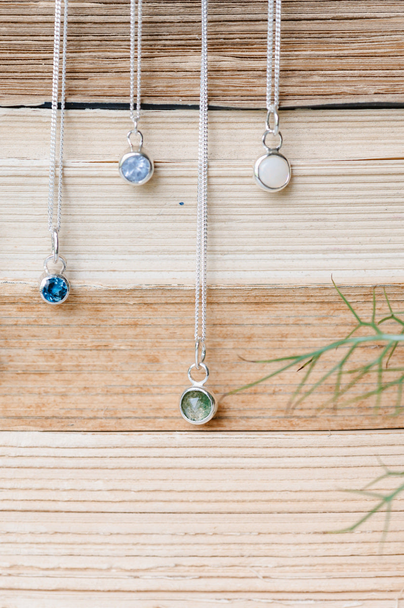 Very pale lilac spinel in sterling silver