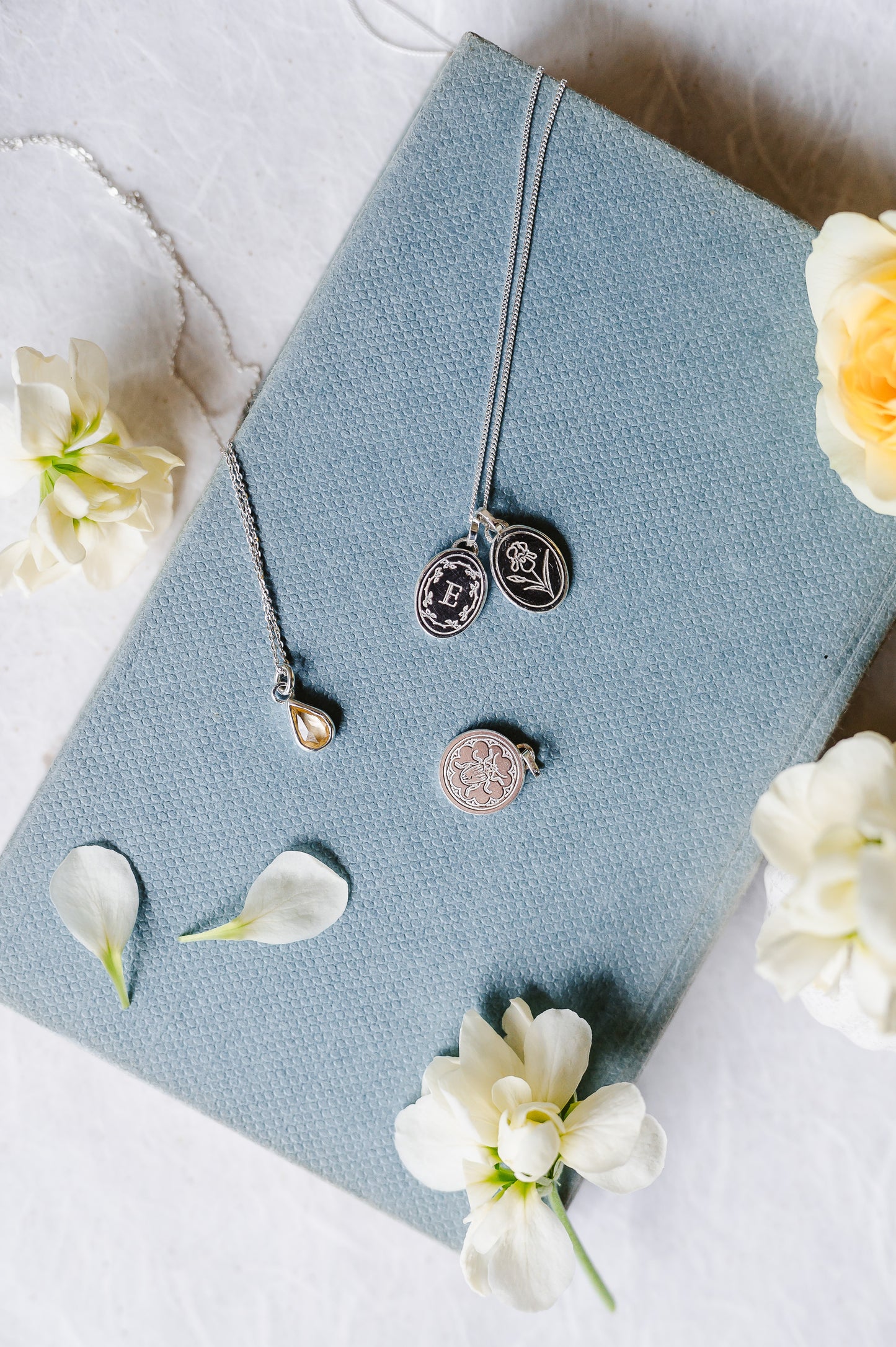 Initial Necklace - Oval - Sterling Silver