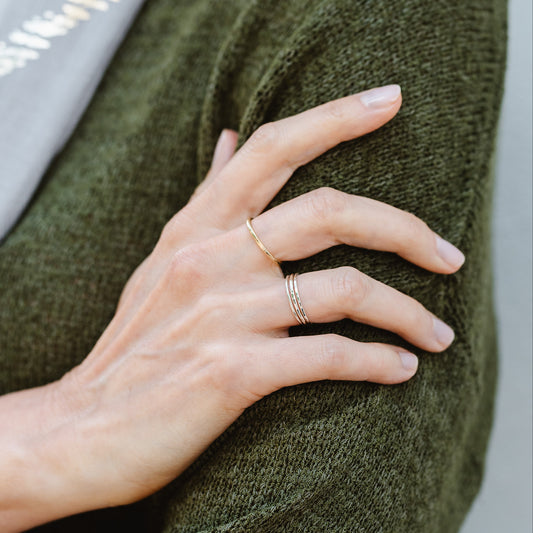 Stacking Rings in silver from Nikki Stark Jewellery