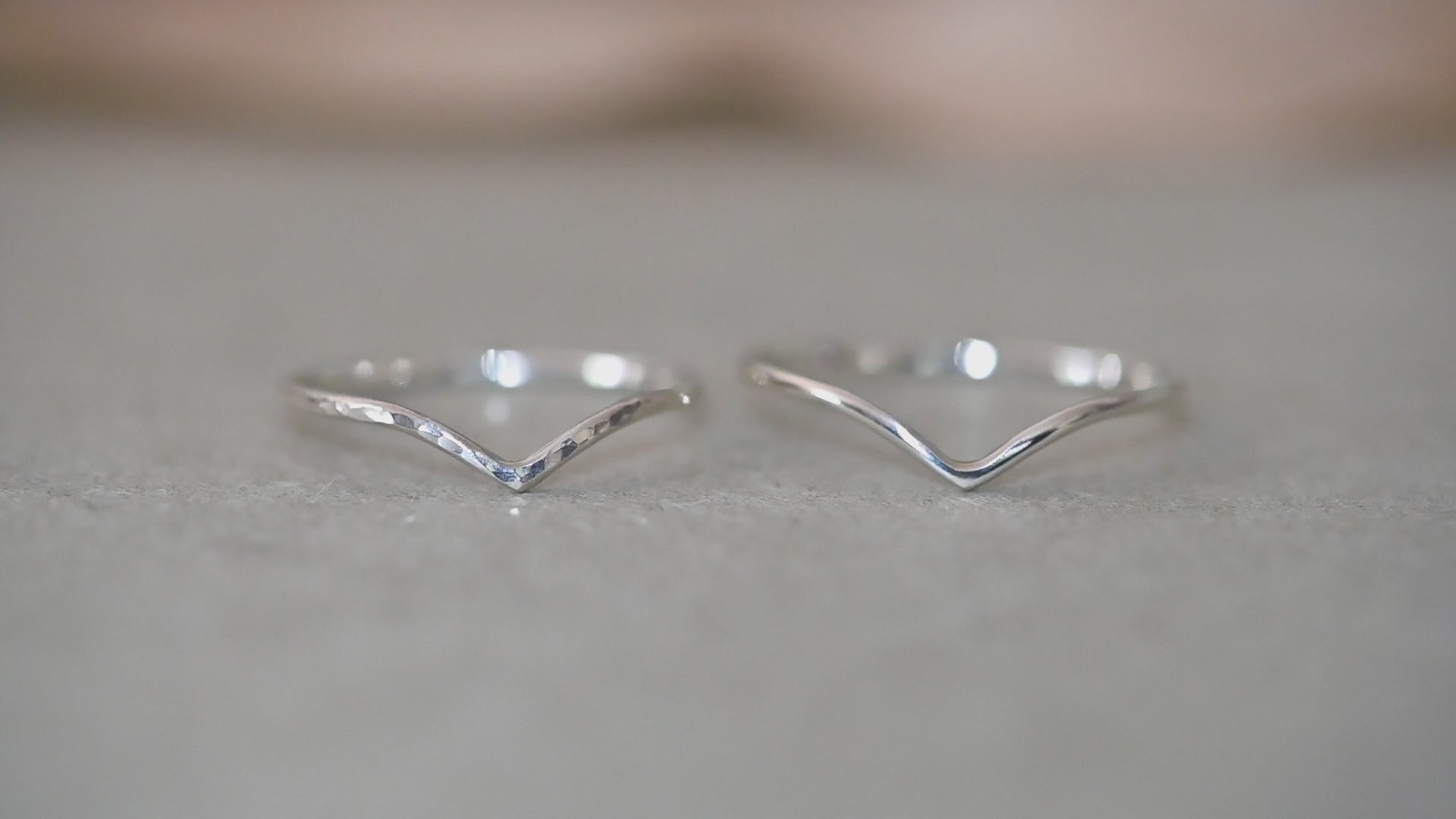 Load video: Slim wishbone rings 9ct white gold