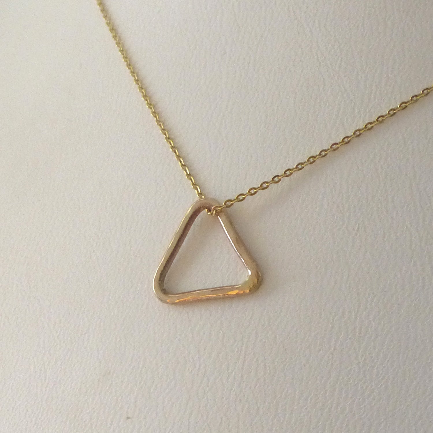 14k Gold Italy Mirror Finish Triangle C Link Pendant Chain Necklace 24in  New 8gr | eBay
