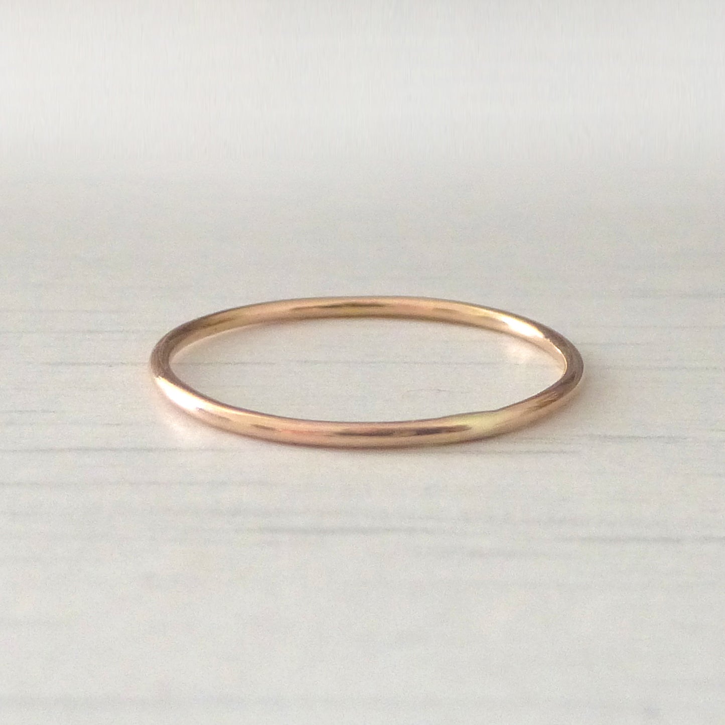 Skinny smooth band ring - 9ct rose gold