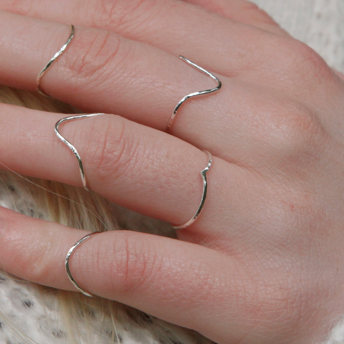 Skinny Holly Wishbone Sterling Silver Ring