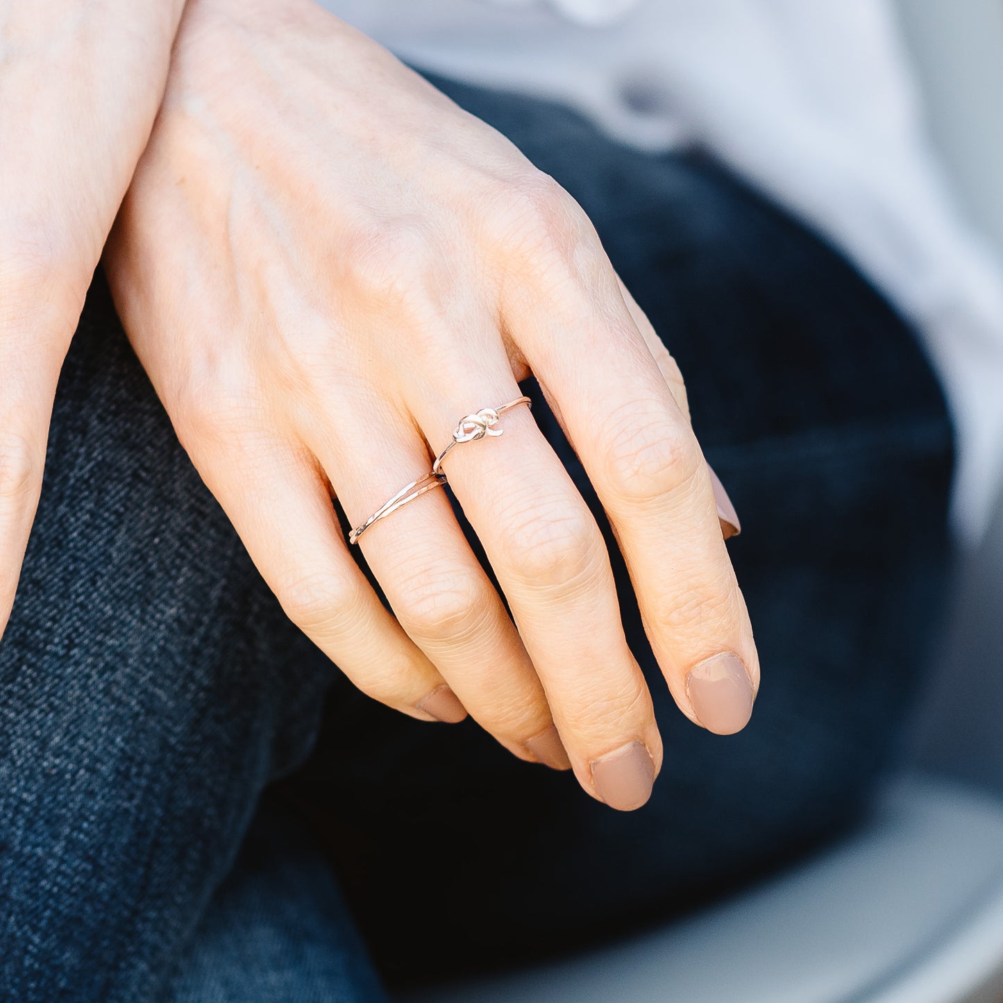 Silver knot ring