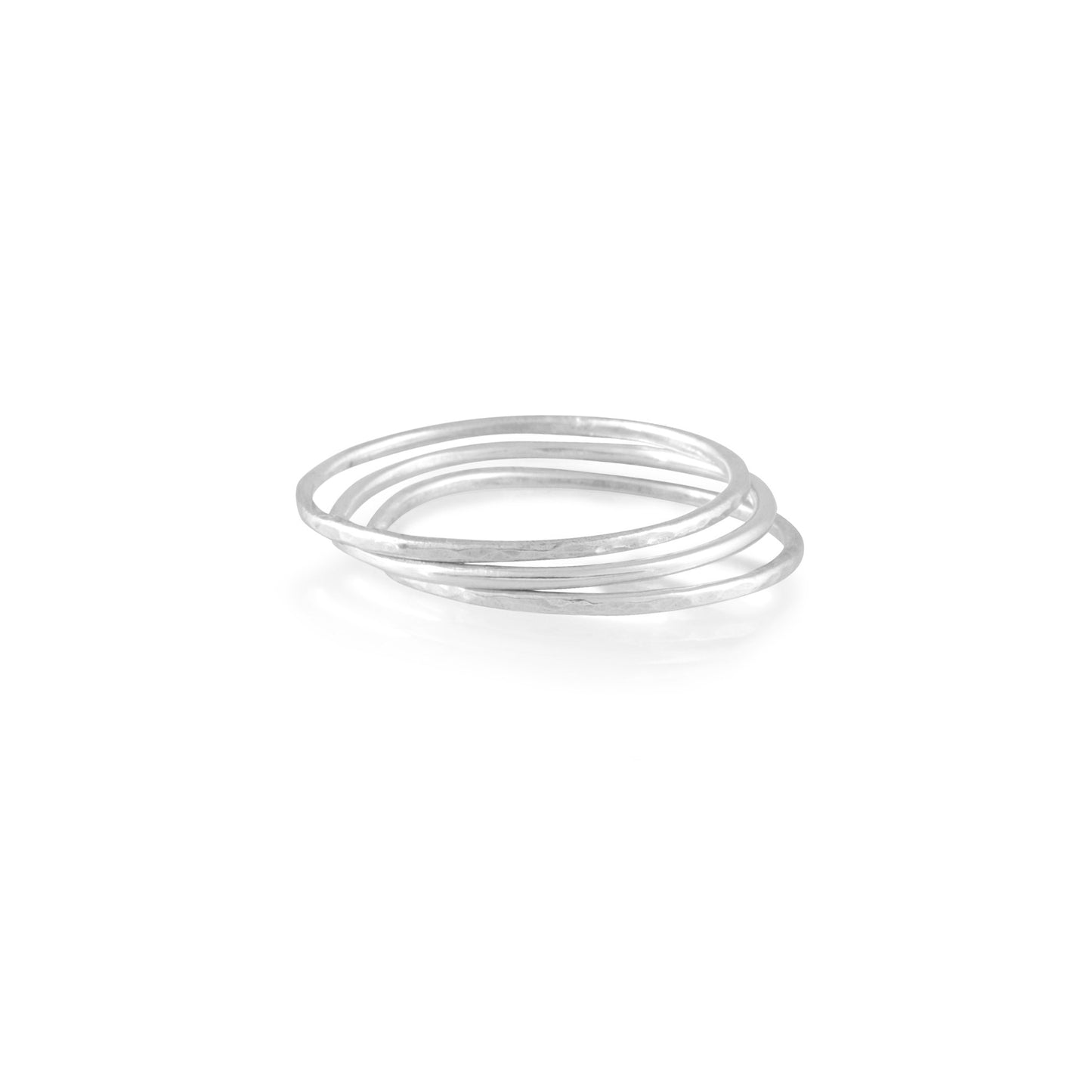 Skinny Band Rings - Sterling silver - Set of 3