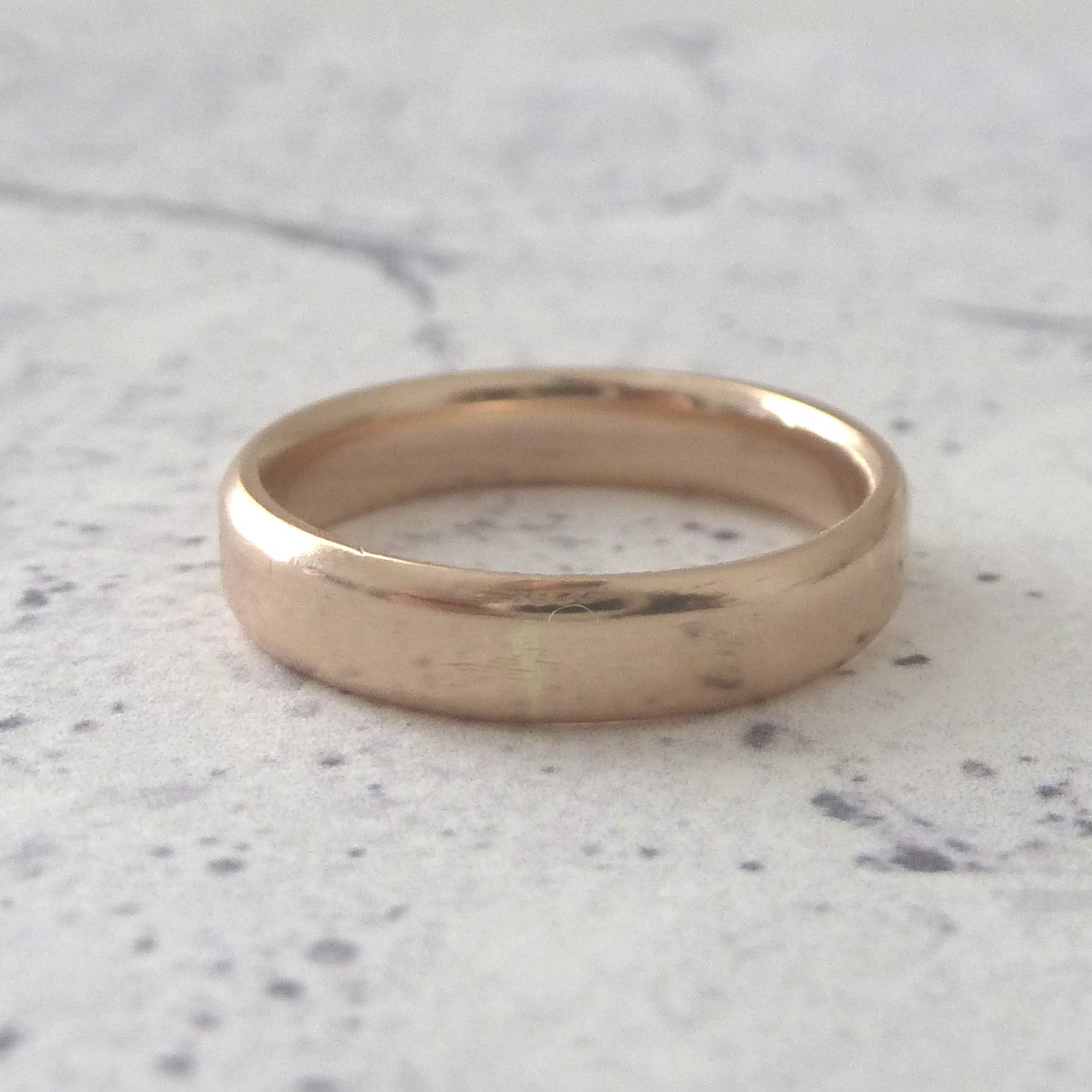 4mm 9ct rose gold wedding ring made in recycled gold, smooth finish