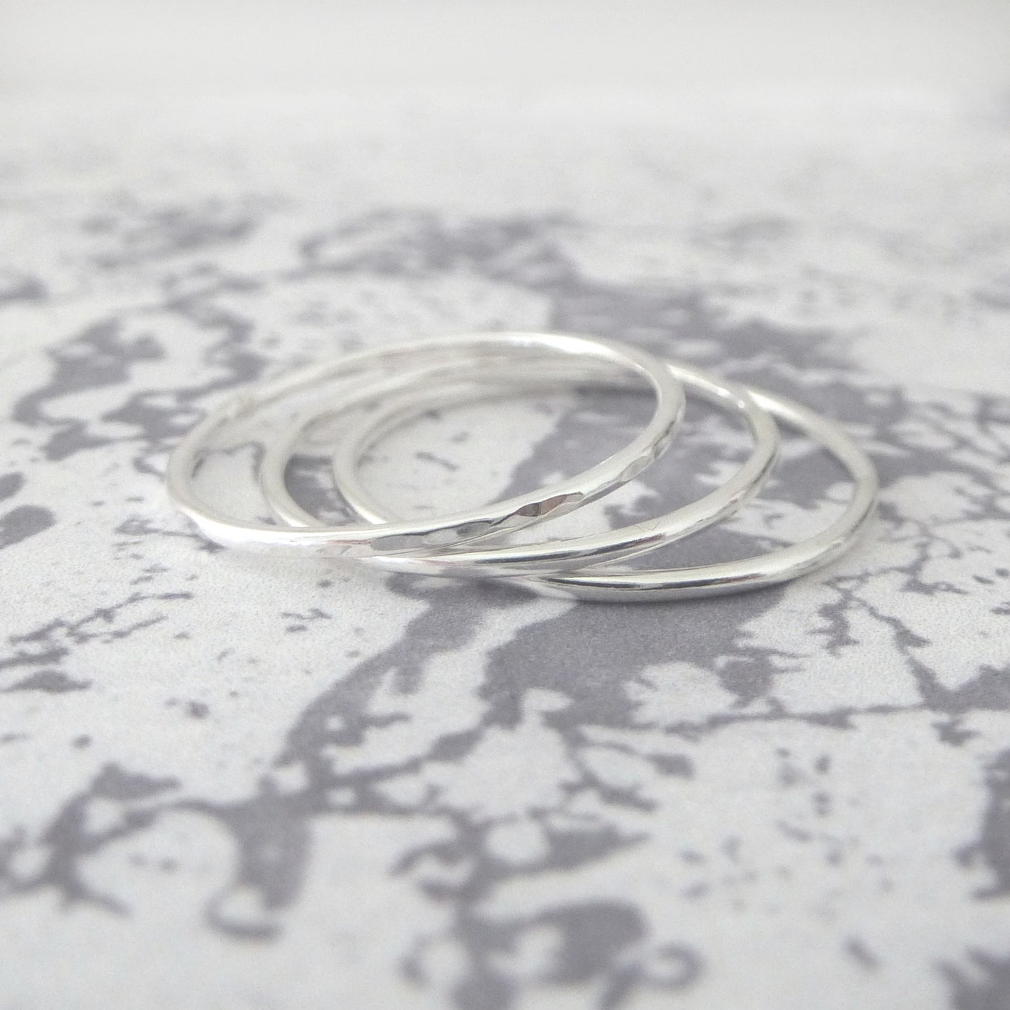 Skinny Smooth Band Ring - Sterling silver