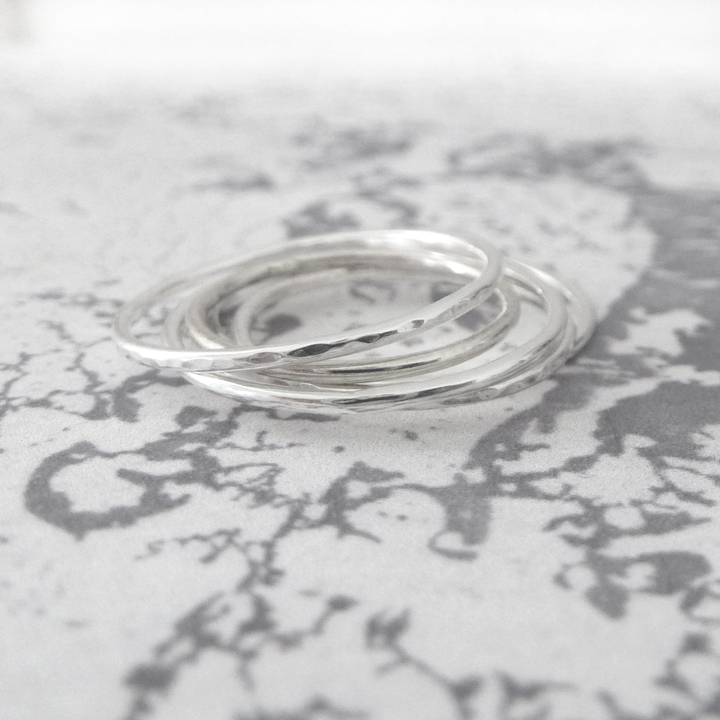 Skinny Band Rings - Sterling silver - Set of 5